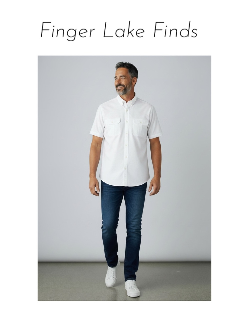 Lands' End Solid White Outrigger Short Sleeve Shirt, L ( 16-16…